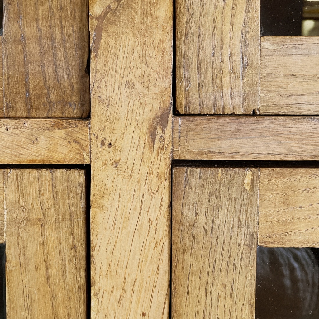 Sideboard con cassetti in legno e vetro, 1940 ca.