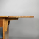 Tavolo da lavoro in legno e formica azzurra, 1960 ca.