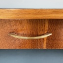 Tavolo da lavoro in legno e formica azzurra, 1960 ca.