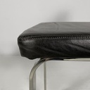 Sedia in pelle nera e acciaio, 1980 ca.