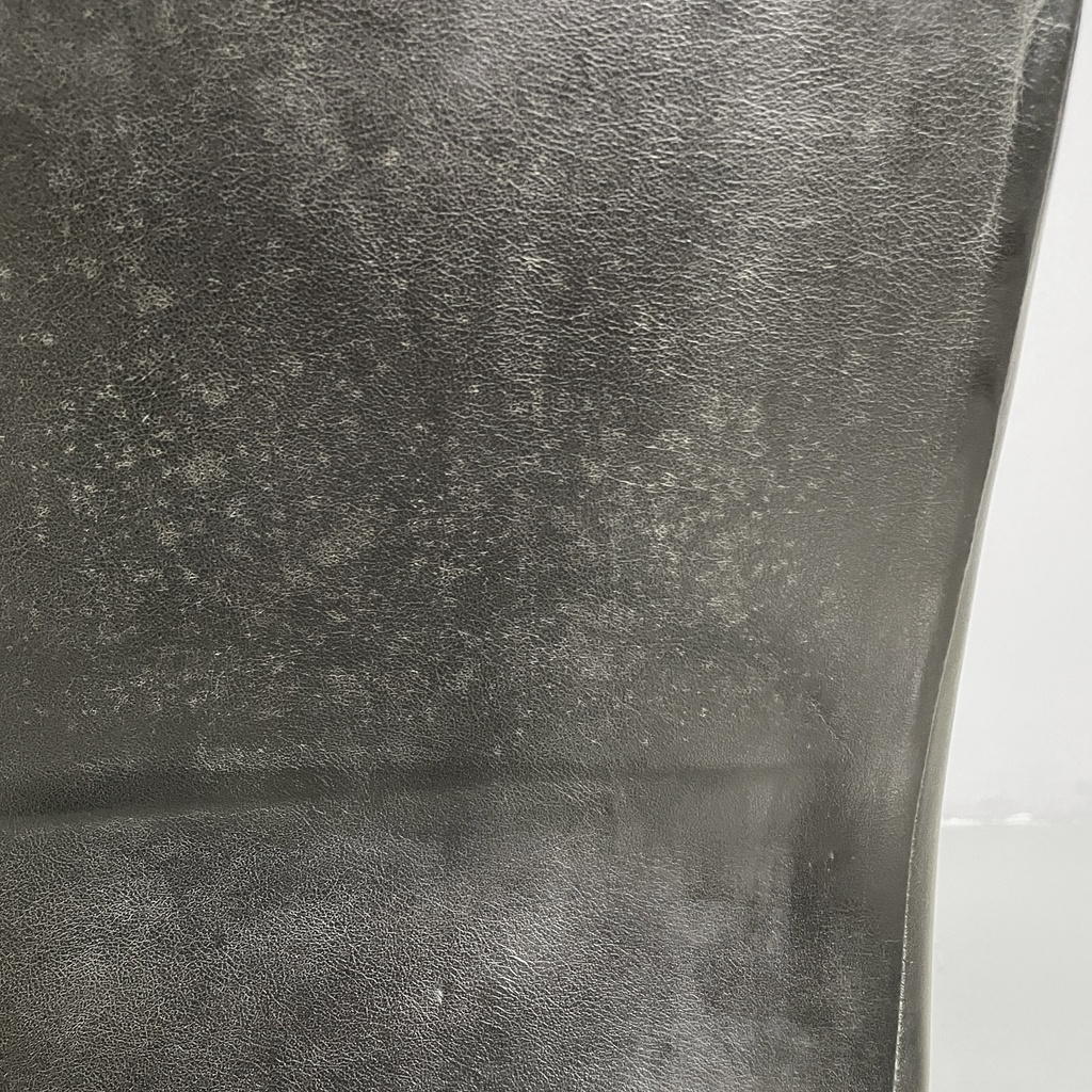 Sedia in pelle nera e acciaio, 1980 ca.