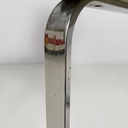 Sedia in pelle nera e acciaio, 1980 ca.