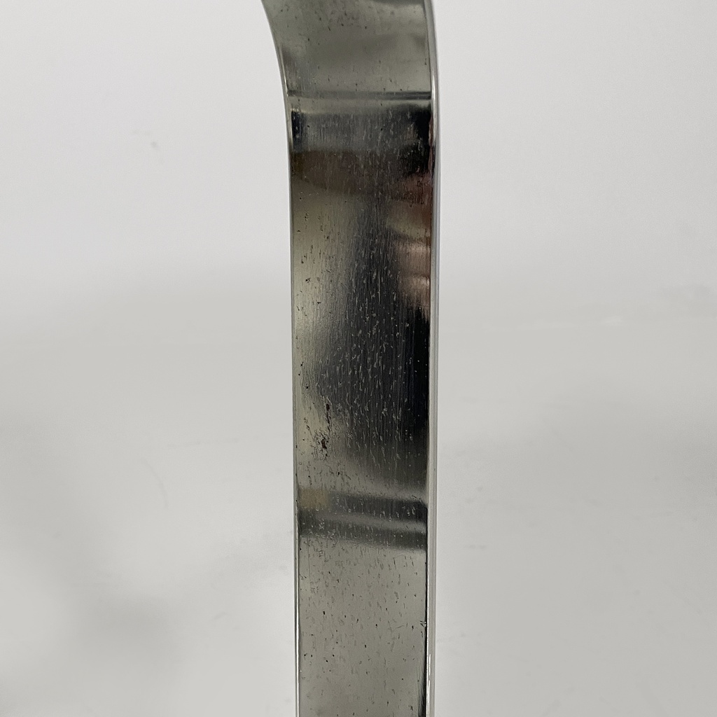 Sedia in pelle nera e acciaio, 1980 ca.