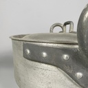 Pentola con coperchio in alluminio, 1930 ca.