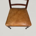 Sedie in legno e pelle marrone, 1930 ca.