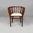 Sedia a pozzetto in legno e tessuto, 1930 ca.