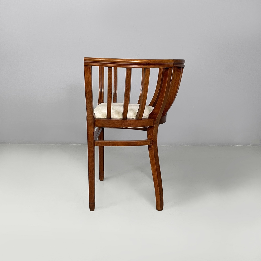 Sedia a pozzetto in legno e tessuto, 1930 ca.