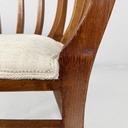 Sedia a pozzetto in legno e tessuto, 1930 ca.