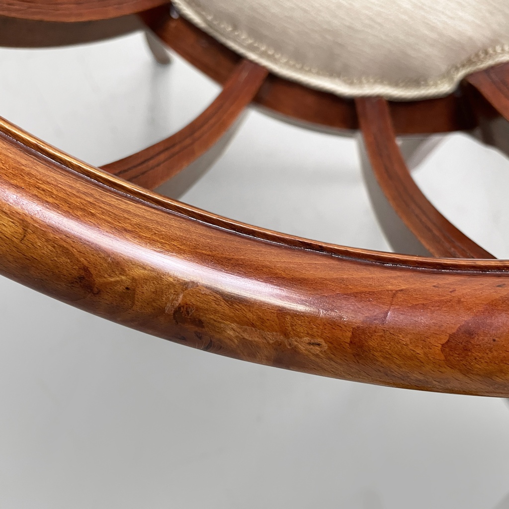 Sedia a pozzetto in legno e tessuto, 1930 ca.