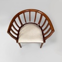 Sedie a pozzetto in legno e tessuto bianco, 1930 ca.