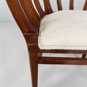 Sedie a pozzetto in legno e tessuto bianco, 1930 ca.