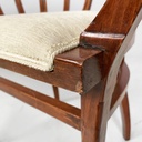 Sedie a pozzetto in legno e tessuto bianco, 1930 ca.