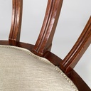 Sedie a pozzetto in legno e tessuto bianco, 1930 ca.