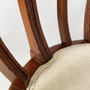 Sedie a pozzetto in legno e tessuto bianco, 1930 ca.