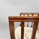 Sedie a pozzetto in legno e tessuto bianco, 1930 ca.