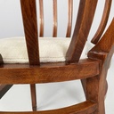 Sedie a pozzetto in legno e tessuto bianco, 1930 ca.