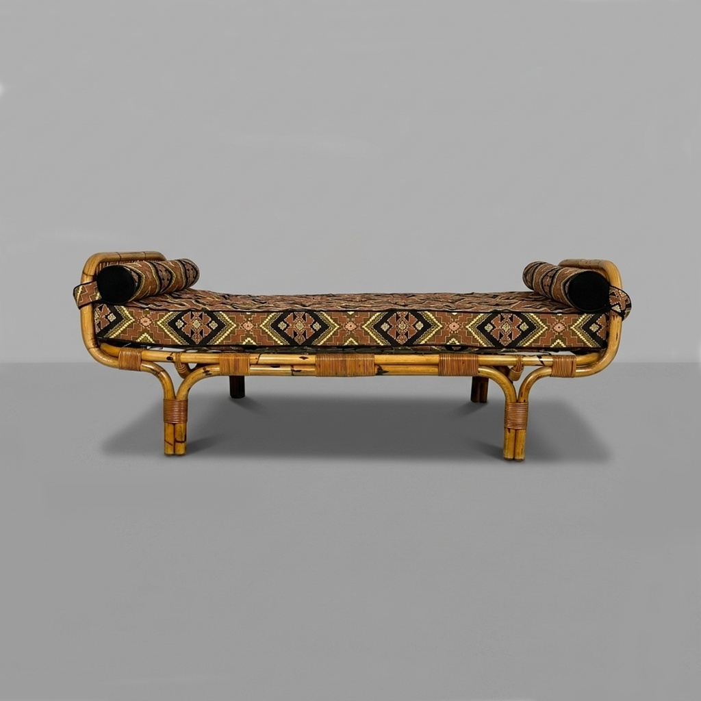 Daybed in rattan, 1960 ca.