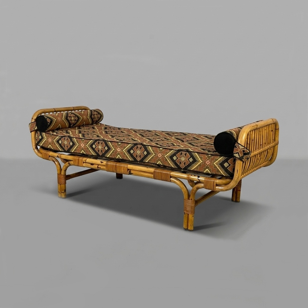 Daybed in rattan, 1960 ca.