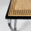 Sedia in paglia, legno nero e acciaio, 1960 ca. 