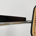 Sedia in paglia, legno nero e acciaio, 1960 ca. 