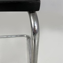 Sedia in paglia, legno nero e acciaio, 1960 ca. 