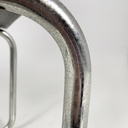 Sedia in paglia, legno nero e acciaio, 1960 ca. 