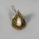 Campanella da hotel in madreperla e ottone, metà 1800 ca.