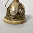 Campanella da hotel in madreperla e ottone, metà 1800 ca.