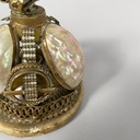 Campanella da hotel in madreperla e ottone, metà 1800 ca.