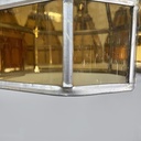 Lampadario in vetro giallo e metallo, 1930 ca.