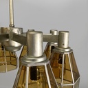 Lampadario in vetro giallo e metallo, 1930 ca.