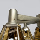 Lampadario in vetro giallo e metallo, 1930 ca.