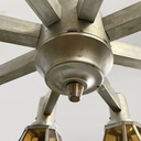 Lampadario in vetro giallo e metallo, 1930 ca.