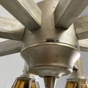 Lampadario in vetro giallo e metallo, 1930 ca.