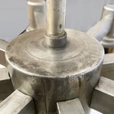 Lampadario in vetro giallo e metallo, 1930 ca.