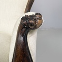 Poltrone in legno e tessuto bianco, 1930 ca.