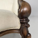 Poltrone in legno e tessuto bianco, 1930 ca.