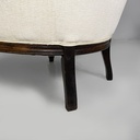 Poltrone in legno e tessuto bianco, 1930 ca.