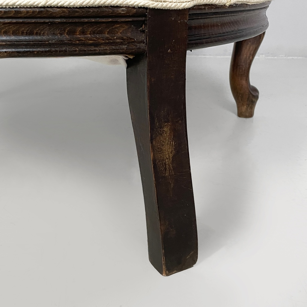 Poltrone in legno e tessuto bianco, 1930 ca.