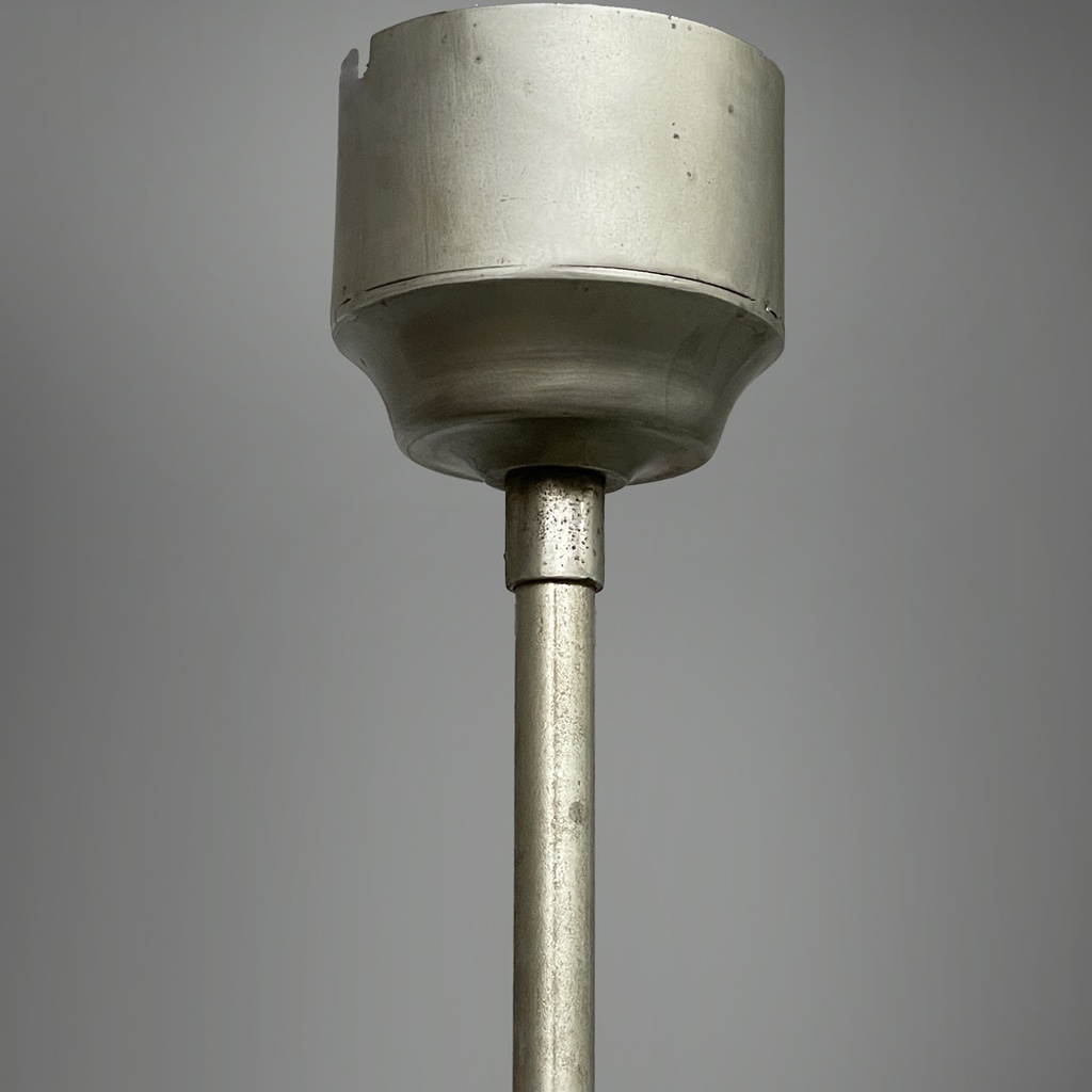 Lampadario in vetro giallo e metallo, 1930 ca.