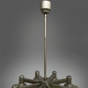 Lampadario in vetro giallo e metallo, 1930 ca.