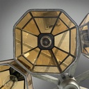 Lampadario in vetro giallo e metallo, 1930 ca.