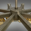 Lampadario in vetro giallo e metallo, 1930 ca.