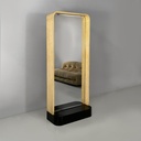 Specchio da terra in legno chiaro e nero, 1930 ca.