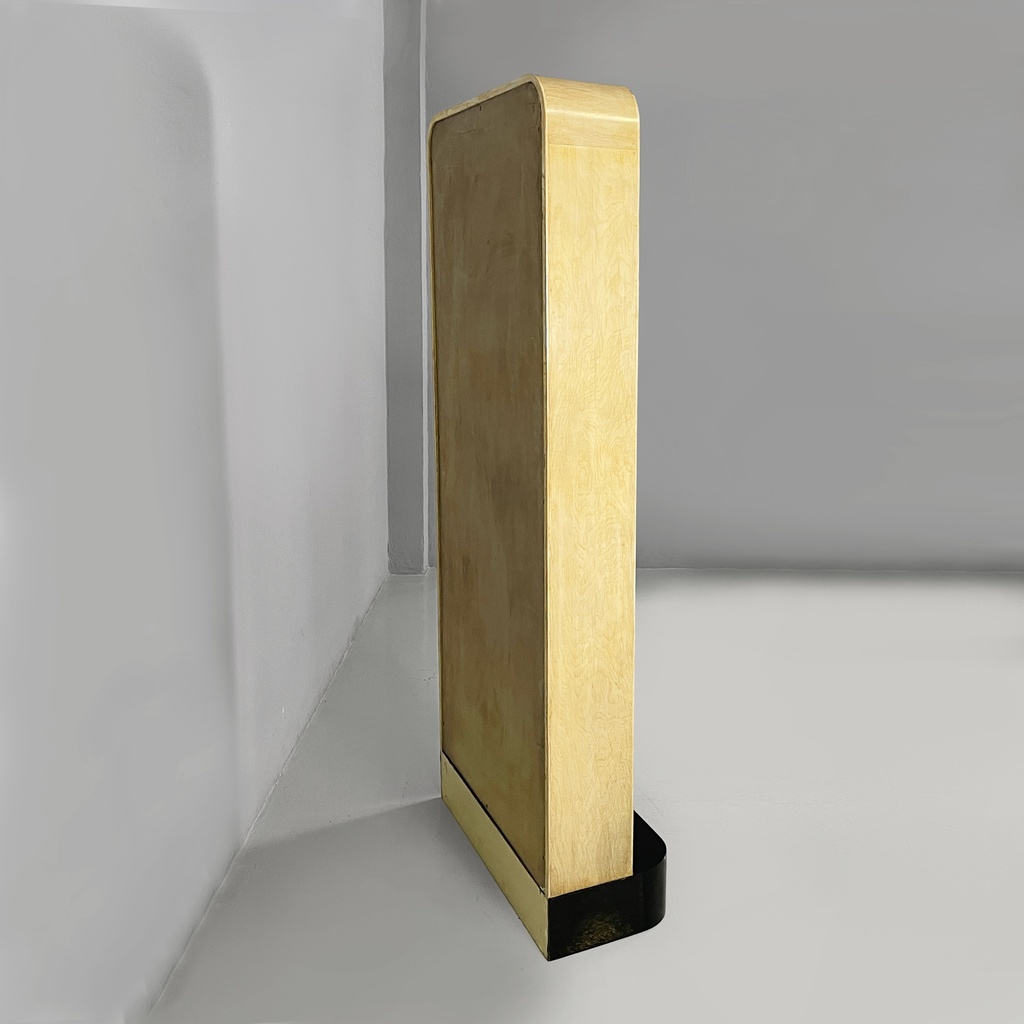 Specchio da terra in legno chiaro e nero, 1930 ca.