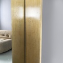 Specchio da terra in legno chiaro e nero, 1930 ca.