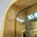 Specchio da terra in legno chiaro e nero, 1930 ca.