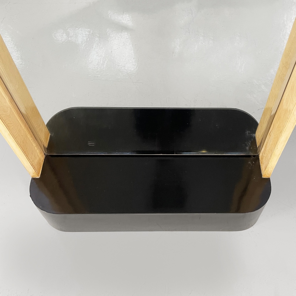 Specchio da terra in legno chiaro e nero, 1930 ca.