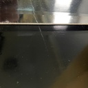 Specchio da terra in legno chiaro e nero, 1930 ca.