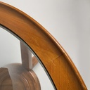 Tavolo da caffè in legno e vetro decorato, 1950 ca.